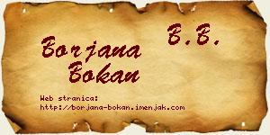 Borjana Bokan vizit kartica